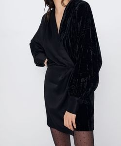 Zara Velvet/ Satin contrasting mini dress